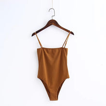 Load image into Gallery viewer, TXJRH Sexy Spaghetti Strap Backless fit Romper Body Siamese Bodysuit Slim Skinny Tight Jumpsuit Undershirt Playsuits 4 Color S-L